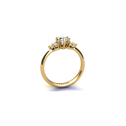 Anel de Noivado Solitario Diamantes Brilhante Ouro Amarelo 18k Scarlet