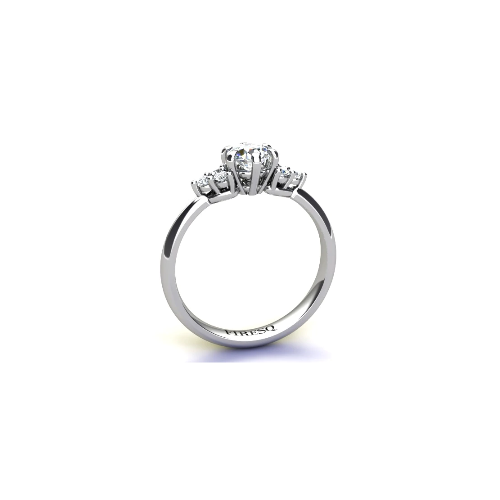 Anel de Noivado Solitario Diamantes Brilhante Ouro Branco 18k Scarlet