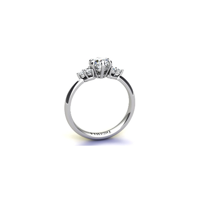 Anel de Noivado Solitario Diamantes Brilhante Ouro Branco 18k Scarlet