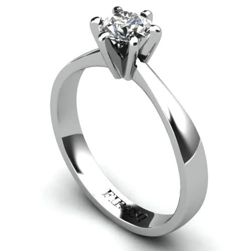 Anel de Noivado Solitario Diamantes Brilhante Ouro Branco 18k Tresty