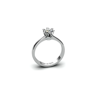 Anel de Noivado Solitario Diamantes Brilhante Ouro Branco 18k Virtus