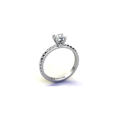 Anel de Noivado Solitario Diamantes Brilhante Ouro Branco 18k Karen