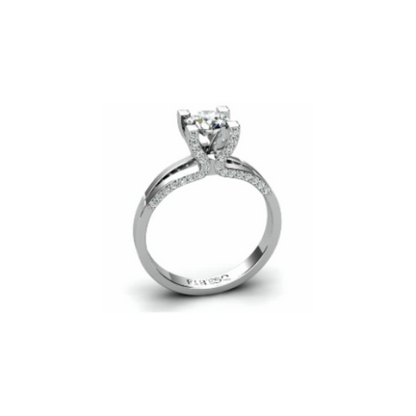 Anel de Noivado Solitario Diamantes Brilhante Ouro Branco 18k Miriam