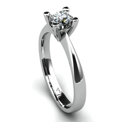 Anel de Noivado Solitario Diamantes Brilhante Ouro Branco Jaden