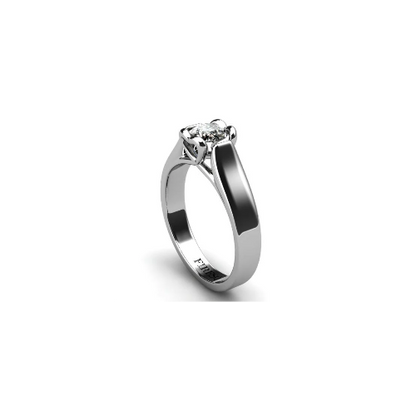 Anel de Noivado Solitario Diamantes Brilhante Ouro Branco Hearth
