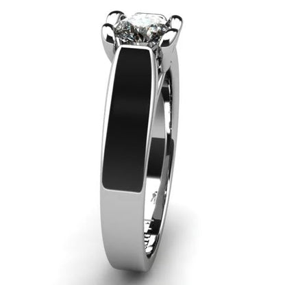 Anel de Noivado Solitario Diamantes Brilhante Ouro Branco Hearth