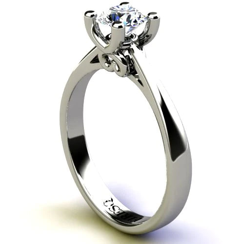 Anel de Noivado Solitario Diamantes Brilhante Ouro Branco Princess