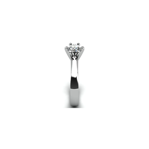 Anel de Noivado Solitario Diamantes Brilhante Ouro Branco 18k Tresty
