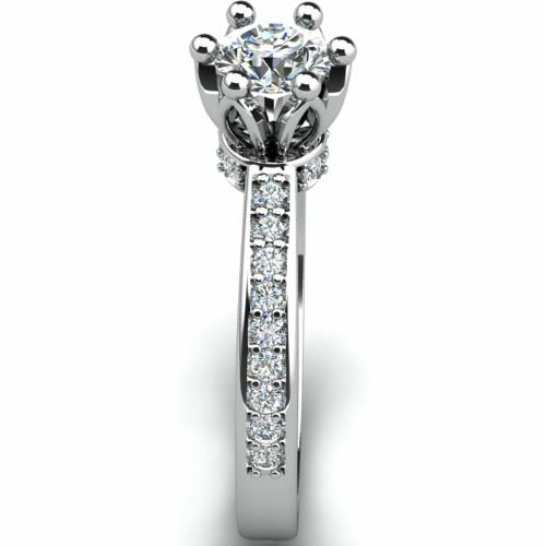 Anel de Noivado Solitario Diamantes Brilhante Ouro Branco 18k Spyke