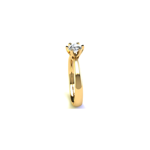 Anel de Noivado Solitario Diamantes Brilhante Ouro Amarelo 18k Sophya