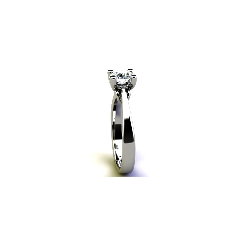 Anel de Noivado Solitario Diamantes Brilhante Ouro Branco Princess