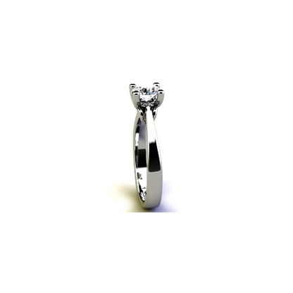 Anel de Noivado Solitario Diamantes Brilhante Ouro Branco Princess