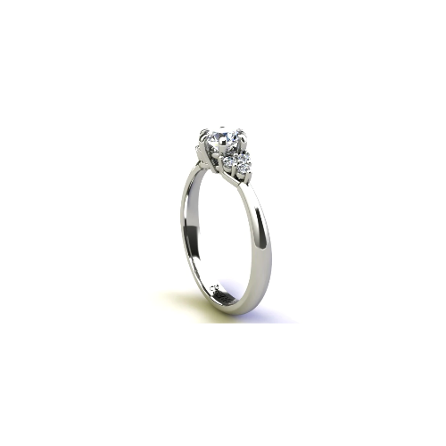 Anel de Noivado Solitario Diamantes Brilhante Ouro Branco 18k Scarlet