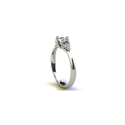 Anel de Noivado Solitario Diamantes Brilhante Ouro Branco 18k Scarlet