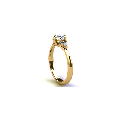 Anel de Noivado Solitario Diamantes Brilhante Ouro Amarelo 18k Scarlet