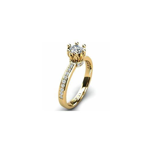Anel de Noivado Solitario Diamantes Brilhante Ouro Amarelo 18k Spyke