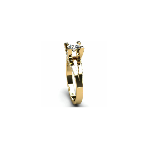 Anel de Noivado Solitario Diamantes Brilhante Ouro Amarelo 18k Miriam
