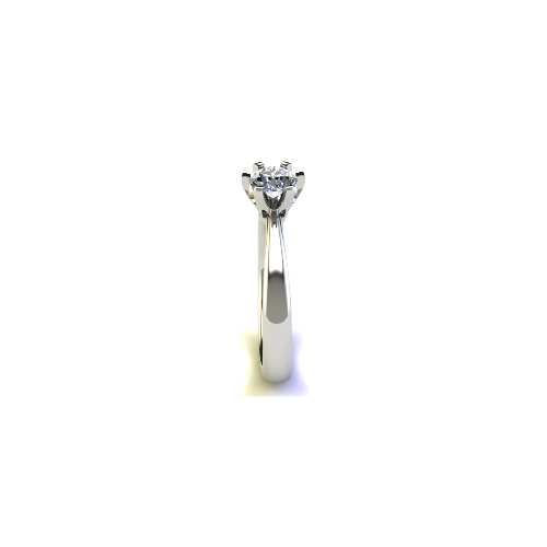 Anel de Noivado Solitario Diamantes Brilhante Ouro Branco 18k Sophya