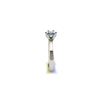 Anel de Noivado Solitario Diamantes Brilhante Ouro Branco 18k Sophya