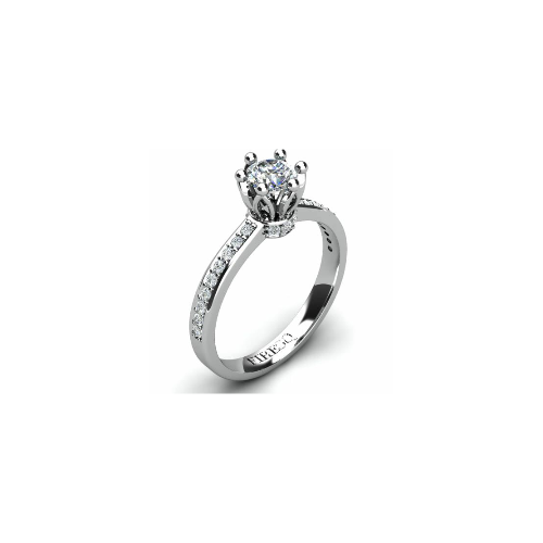 Anel de Noivado Solitario Diamantes Brilhante Ouro Branco 18k Spyke