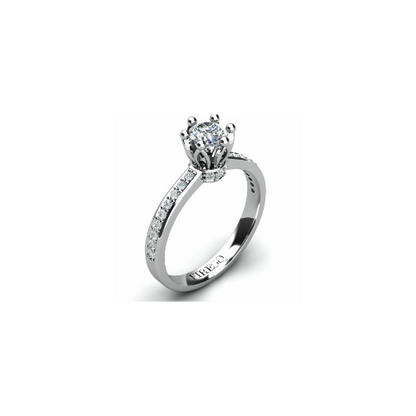 Anel de Noivado Solitario Diamantes Brilhante Ouro Branco 18k Spyke