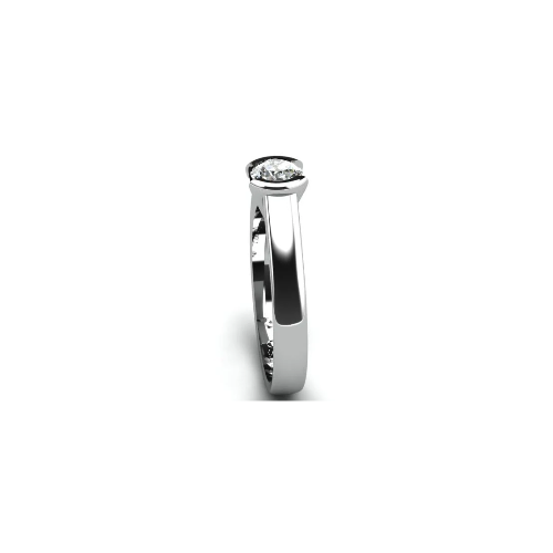 Anel de Noivado Solitario Diamantes Brilhante Ouro Branco Faith