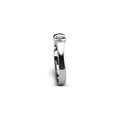 Anel de Noivado Solitario Diamantes Brilhante Ouro Branco Faith