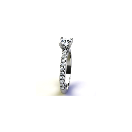 Anel de Noivado Solitario Diamantes Brilhante Ouro Branco 18k Karen