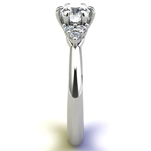 Anel de Noivado Solitario Diamantes Brilhante Ouro Branco 18k Scarlet