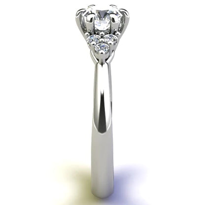 Anel de Noivado Solitario Diamantes Brilhante Ouro Branco 18k Scarlet