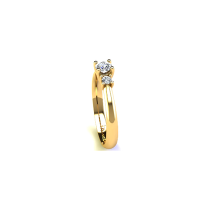 Anel de Noivado Solitario Diamantes Brilhante Ouro Amarelo Stacy