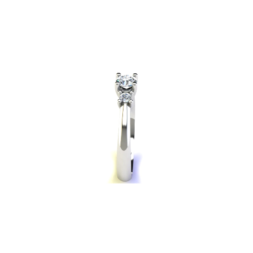 Anel de Noivado Solitario Diamantes Brilhante Ouro Branco Stacy