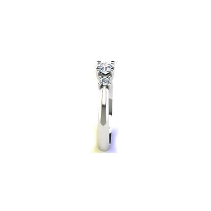 Anel de Noivado Solitario Diamantes Brilhante Ouro Branco Stacy