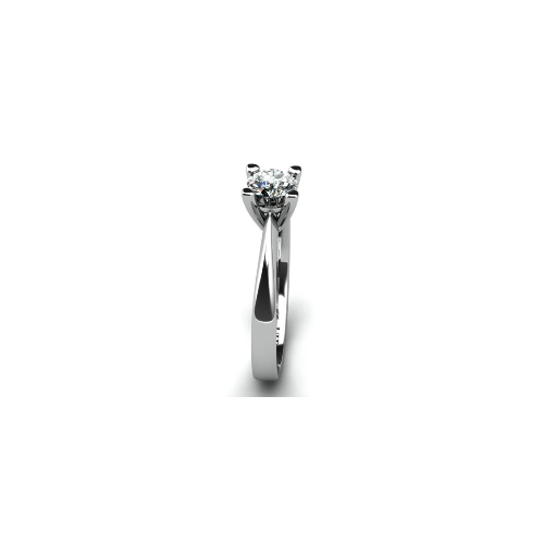 Anel de Noivado Solitario Diamantes Brilhante Ouro Branco Jaden