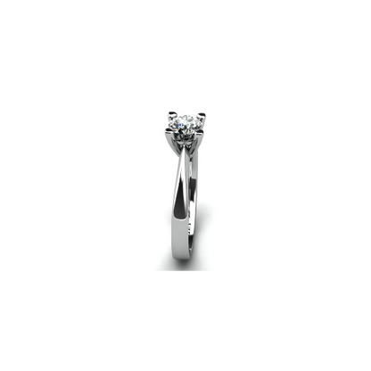 Anel de Noivado Solitario Diamantes Brilhante Ouro Branco Jaden