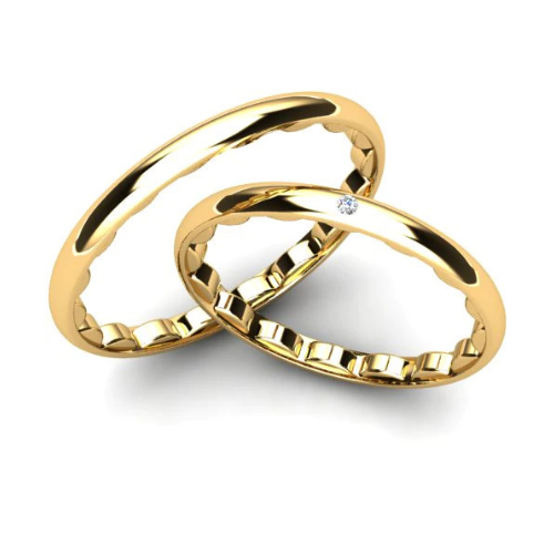 Par de Alianças de Casamento Noivado em Ouro 18k 2mm Varzia