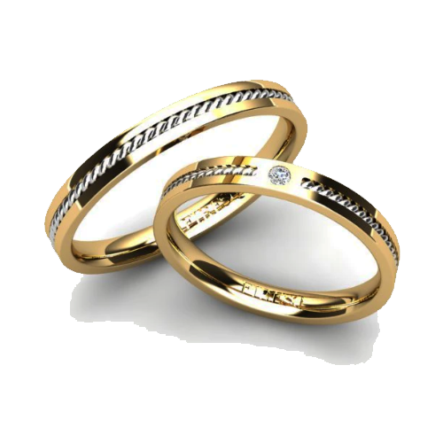Par de Alianças de Casamento Noivado em Ouro 18k 2,5mm Bart