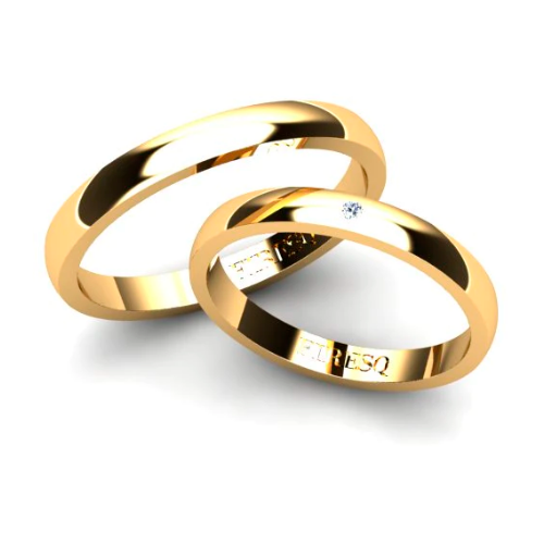 Par de Alianças de Casamento Noivado em Ouro 18k 2,5mm Sky