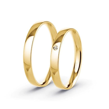Par de Alianças de casamento noivado  ouro 18k diamantes  2,5mm Helena