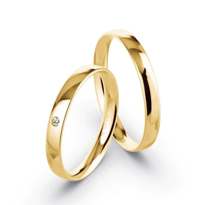Par de Alianças de casamento noivado  ouro 18k diamantes  2,5mm Helena