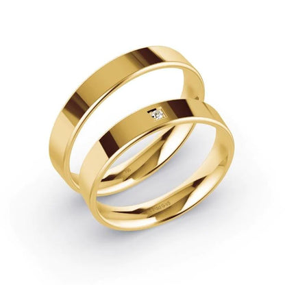 Alianças de casamento noivado  ouro 18k diamantes  4mm Livia