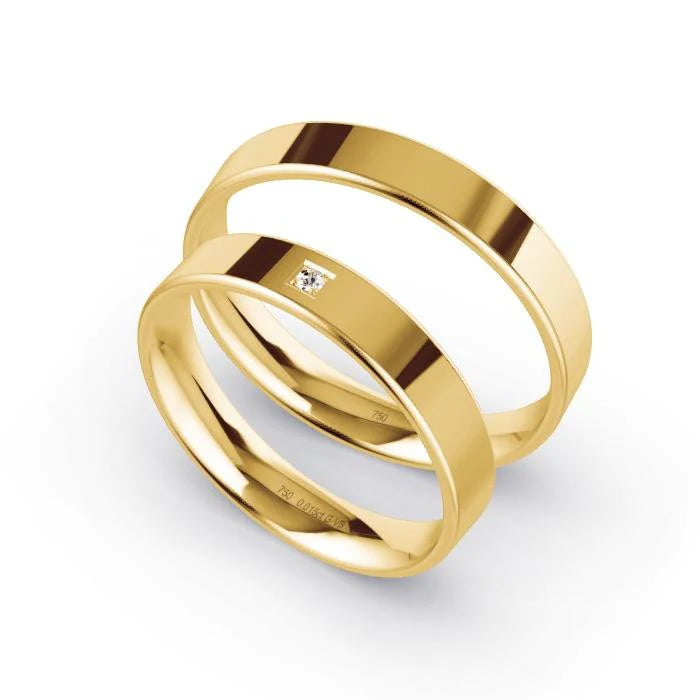 Alianças de casamento noivado  ouro 18k diamantes  4mm Livia