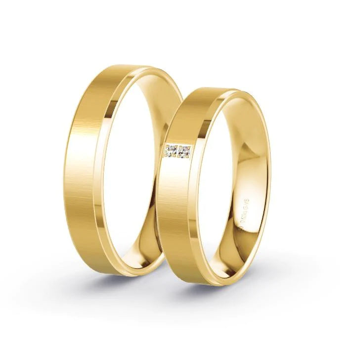 Par de Alianças de casamento noivado  ouro 18k diamantes 4mm Mirian