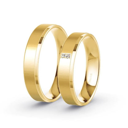 Par de Alianças de casamento noivado  ouro 18k diamantes 4mm Mirian