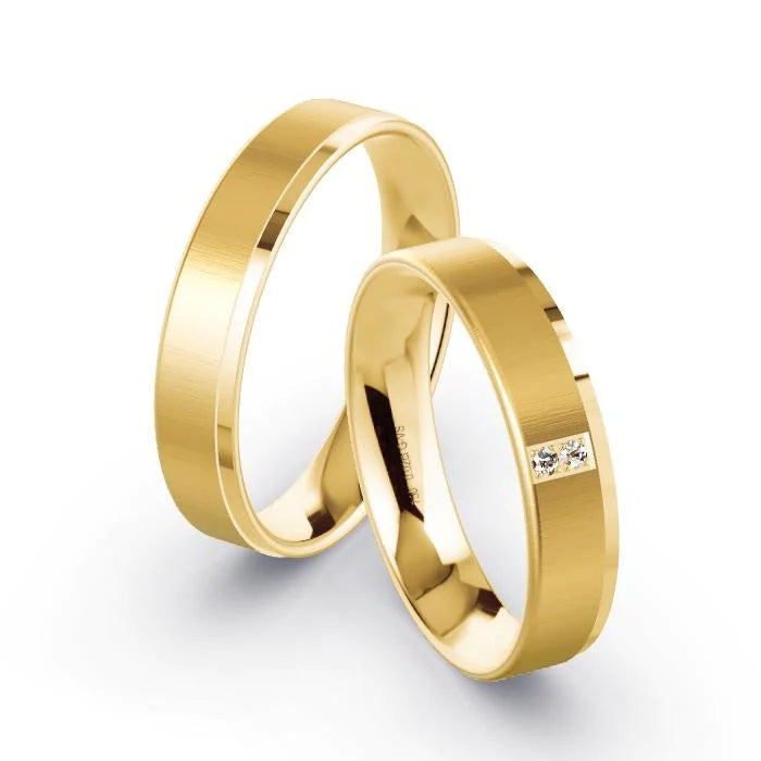 Par de Alianças de casamento noivado  ouro 18k diamantes 4mm Mirian