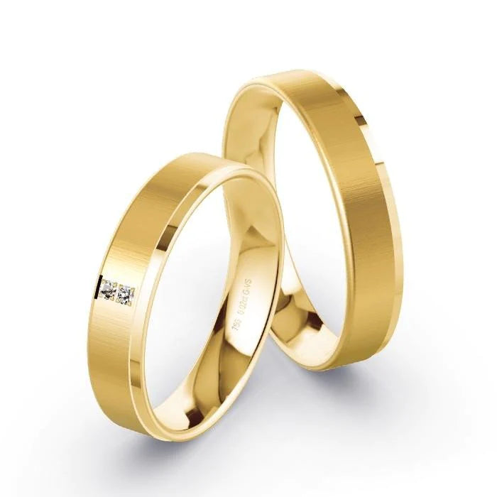 Par de Alianças de casamento noivado  ouro 18k diamantes 4mm Mirian