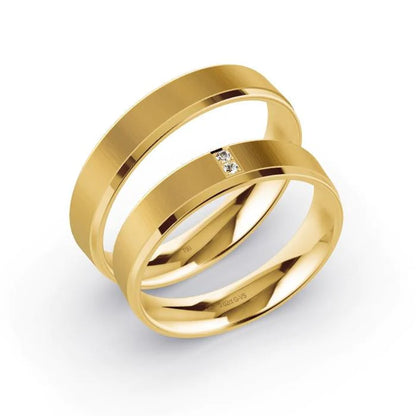 Par de Alianças de casamento noivado  ouro 18k diamantes 4mm Mirian