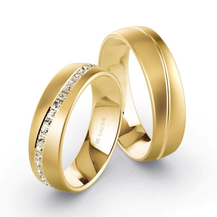 Par de Alianças de casamento noivado  ouro 18k diamantes  6mm Diana