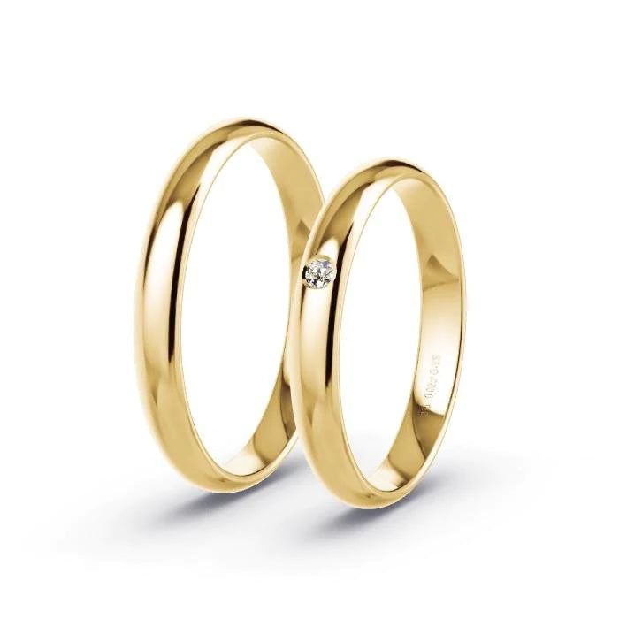 Par de Alianças de casamento noivado  ouro 18k diamantes  3mm Clara