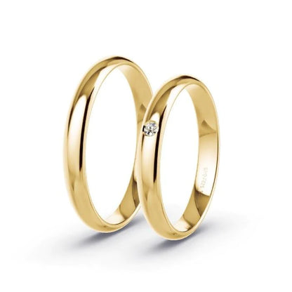 Par de Alianças de casamento noivado  ouro 18k diamantes  3mm Clara
